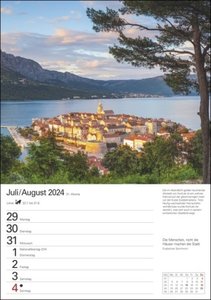 Mittelmeer Wochenplaner 2024. Die Schönheit des Mittelmeers, gepaart mit Zitaten in einem praktischen Terminkalender. Dekorativ und nützlich: Der Wand-Kalender 2024 zum Eintragen