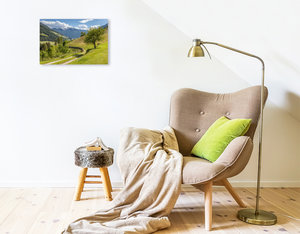 Premium Textil-Leinwand 45 cm x 30 cm quer Ahrntaler Sonnenweg bei St. Johann in Südtirol, Italien