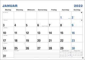 Büro Monatsplaner Kalender 2022