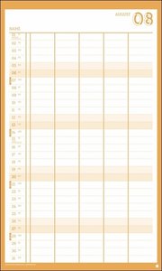 Neon Orange Familienplaner XL 2023. Alles im Blick: Extra breiter Kalender für Familien mit 5 Spalten, Schulferien und Stundenplänen in leuchtender Neonfarbe. Ein praktischer Hingucker!