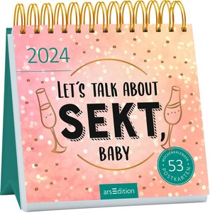 Postkartenkalender Let's talk about Sekt, baby 2024