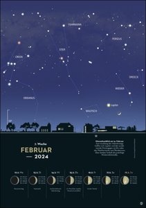 Kosmos Himmelsjahr Wochenkalender 2024. Ein Best-of faszinierender Aufnahmen aus dem Sternenhimmel: Foto-Kalender mit Mondphasen und weiteren astronomischen Daten rund um Sonne, Weltall und Planeten
