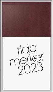 rido/idé 7035003273  Tageskalender  Tischkalender  2023  Modell Merker  1 Seite = 1 Tag  Blattgröße 10,8 x 20,1 cm  Miradur-Einband  dunkelrot