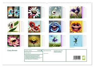 Crazy Blumen (hochwertiger Premium Wandkalender 2024 DIN A2 quer), Kunstdruck in Hochglanz