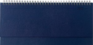 Tisch-Querkalender Balacron blau 2023 - Büro-Planer 29,7x13,5 cm - mit Registerschnitt - Tisch-Kalender - verlängerte Rückwand - 1 Woche 2 Seiten