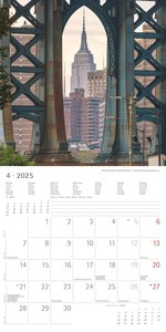 Alpha Edition - New York 2025 Broschürenkalender, 30x30cm, Wandkalender mit Platz für Notizen und Termine, Bilder amerikanischen Metropole, Monatsübersicht und Ferientermine DE/AT/CH