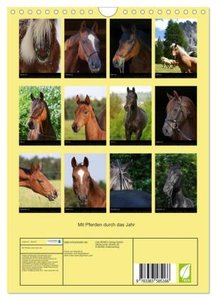 Mit Pferden durch das Jahr (Wandkalender 2024 DIN A4 hoch), CALVENDO Monatskalender