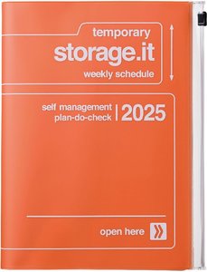 MARK'S 2024/2025 Taschenkalender A5 vertikal, Storage it, Orange