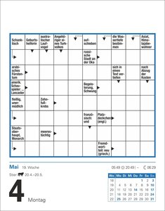 Kreuzworträtsel Tagesabreißkalender 2026
