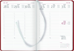 Wochenplaner Tucson rot 2025 - Büro-Kalender A5 - Cheftimer - red - 1 Woche 2 Seiten - 128 Seiten - Tucson-Einband - Zettler