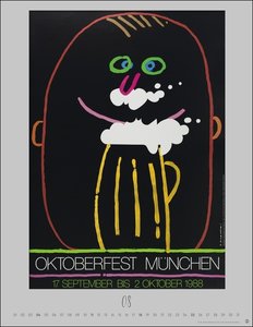 Oktoberfest Posterkalender 2024. Außergewöhnliches Oktoberfest-Souvenir für Fans des berühmten Volksfests – München-Kalender mit Originalplakaten der Wiesn im Format 34 x 44 cm. Hochformat