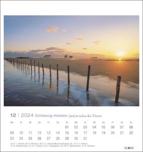Schleswig-Holstein Postkartenkalender 2024. Stimmungsvoller Fotokalender. Postkarten mit den schönsten Ansichten Schleswig-Holsteins in einem kleinen Kalender zum Aufstellen oder Aufhängen.