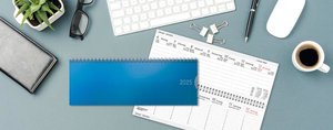 Tischquerkalender Classic Colourlux blau 2025