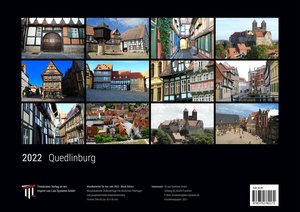 Quedlinburg 2022 - Black Edition - Timokrates Kalender, Wandkalender, Bildkalender - DIN A3 (42 x 30 cm)