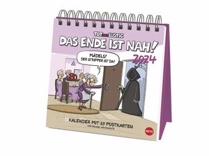 Holtschulte: Tot aber lustig Premium-Postkartenkalender 2024. Humorvoller Kalender zum Aufstellen oder Aufhängen. Kleiner Kalender mit 53 witzigen Postkarten.