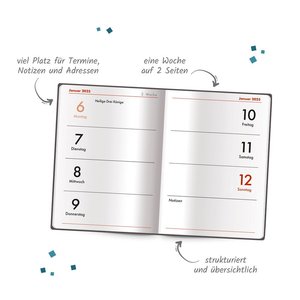 Trötsch Taschenkalender A7 Soft Touch Anthrazit 2025