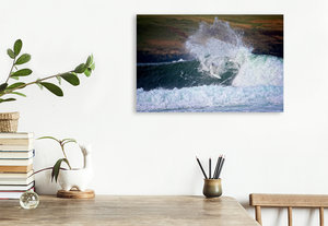 Premium Textil-Leinwand 75 cm x 50 cm quer Surfing Leidenschaft