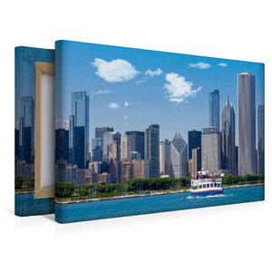 Premium Textil-Leinwand 45 cm x 30 cm quer CHICAGO Skyline