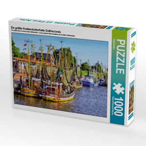 CALVENDO Puzzle Die größte Krabbenkutterflotte Ostfrieslands 1000 Teile Puzzle quer