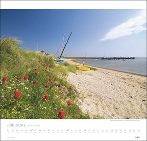 Inseln und Meer Kalender 2024. Die nordfriesische Landschaft in einem hochwertigen Fotokalender. Kalender 2024 Landschaften voll Wasser und weißem Sand.