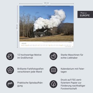 Feurige Dampfloks Posterkalender 2026