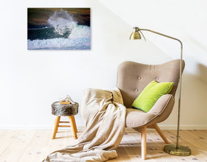 Premium Textil-Leinwand 75 cm x 50 cm quer Surfing Leidenschaft