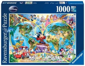 Ravensburger 15785 - Disneys Weltkarte, 1000 Teile Puzzle