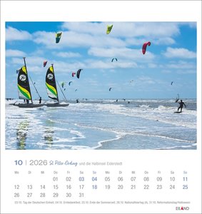 St. Peter-Ording und die Halbinsel Eiderstedt Postkartenkalender 2026