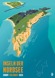 Marmota: Inseln der Nordsee 2025 – Wandkalender – Inselkarten – Hochformat A3 29,7 x 42 cm