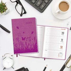 Trötsch Taschenkalender A6 Soft Touch Blumen 2025