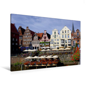 Premium Textil-Leinwand 120 cm x 80 cm quer Ein Motiv aus dem Kalender Lüneburg - Stadt der Giebel und Fachwerkhäuser