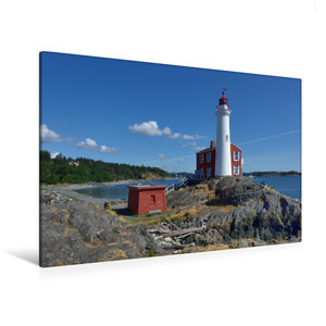Premium Textil-Leinwand 120 cm x 80 cm quer Fisgard Lighthouse auf Vancouver Island