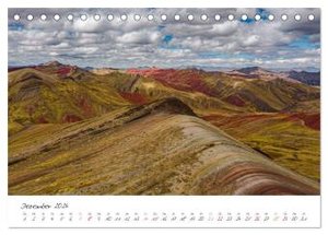 Palccoyo - Der neue Rainbow Mountain in Peru (Tischkalender 2024 DIN A5 quer), CALVENDO Monatskalender