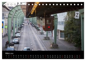 Die Wuppertaler Schwebebahn (Tischkalender 2024 DIN A5 quer), CALVENDO Monatskalender
