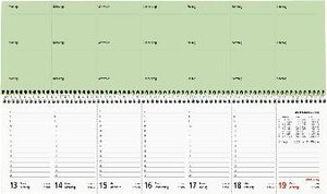 Tischquerkalender Perfo XL blau 2023 - 36,2x10,6 cm - 1 Woche auf 2 Seiten - Stundeneinteilung 7 - 20 Uhr - jeder Tag einzeln abtrennbar - 136-0015
