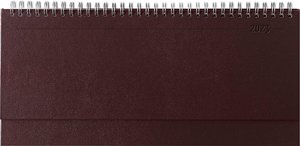 Tisch-Querkalender Balacron rot 2023 - Büro-Planer 29,7x13,5 cm - mit Registerschnitt - Tisch-Kalender - verlängerte Rückwand - 1 Woche 2 Seiten