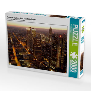 CALVENDO Puzzle Frankfurt Skyline - Blick vom Main Tower 2000 Teile Puzzle quer