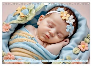 Schlummernde Babys (Wandkalender 2025 DIN A4 quer), CALVENDO Monatskalender