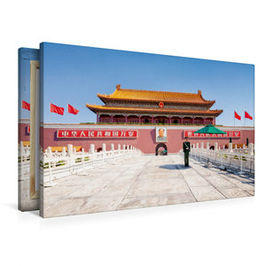 Premium Textil-Leinwand 90 cm x 60 cm quer Tor des himmlischen Friedens in Beijing, China
