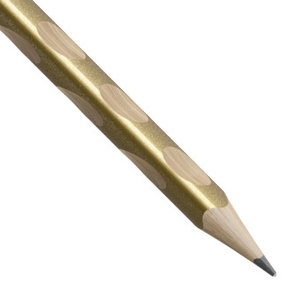 Schmaler Dreikant-Bleistift für Linkshänder - STABILO EASYgraph S Metallic Edition in Gold - Einzelstift - Härtegrad HB