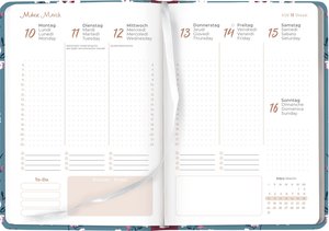 Lady Journal Midi Flowers 2025 - Taschen-Kalender 12x17 cm - Blumen - mit Mattfolie - Notiz-Buch - Weekly - 192 Seiten - Alpha Edition