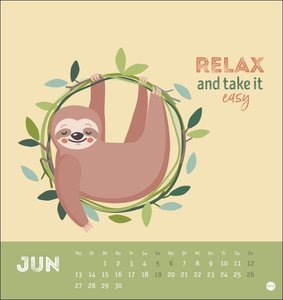 Faultier Postkartenkalender 2022