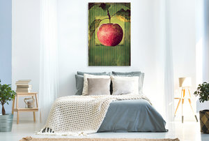Premium Textil-Leinwand 80 cm x 120 cm  hoch Apfel im vintagelook