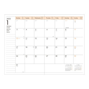 MARK'S 2021/2022 Taschenkalender B6 vertikal, Flower Pattern, Ivory