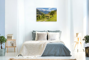 Premium Textil-Leinwand 90 cm x 60 cm quer Ahrntaler Sonnenweg bei St. Johann in Südtirol, Italien