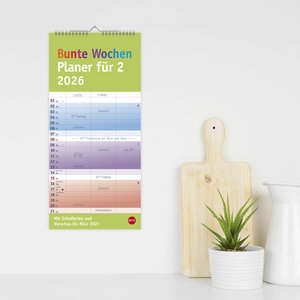 Bunte Wochen Planer für 2 2026