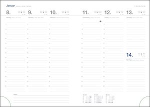 Cheftimer A5 mit Wochenkalender 2024. Silberner Terminkalender in Aluoptik. Buch-Kalender mit Eckperfoation und Spiralbindung. Taschenkalender 2024 zum Planen von Terminen.