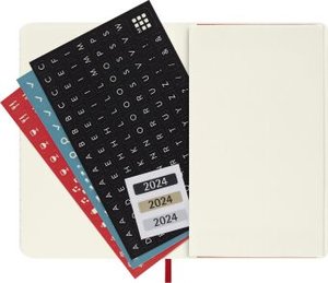 Moleskine 12 Monate Wochen Notizkalender 2024, Pocket/A6, Scharlachrot