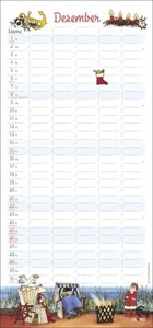Der Sylter Familienplaner 2024. Familienkalender mit 5 Spalten. Liebevoll illustrierter Familien-Wandkalender mit Schulferien. Sylt-Kalender 2024.