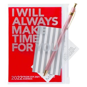 MARK\'S 2021/2022 Taschenkalender A6 vertikal, MAKE TIME, Red